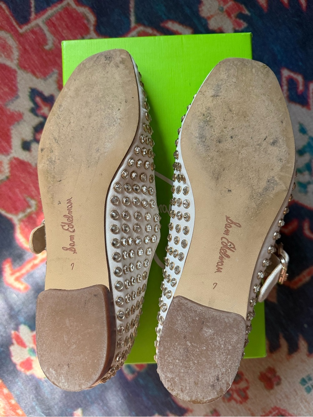 Sam Edelman Michaela ivory Studded Mary Jane Flats - Picture 2 of 4